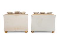A Pair of English Porcelain Bough Pots and Covers