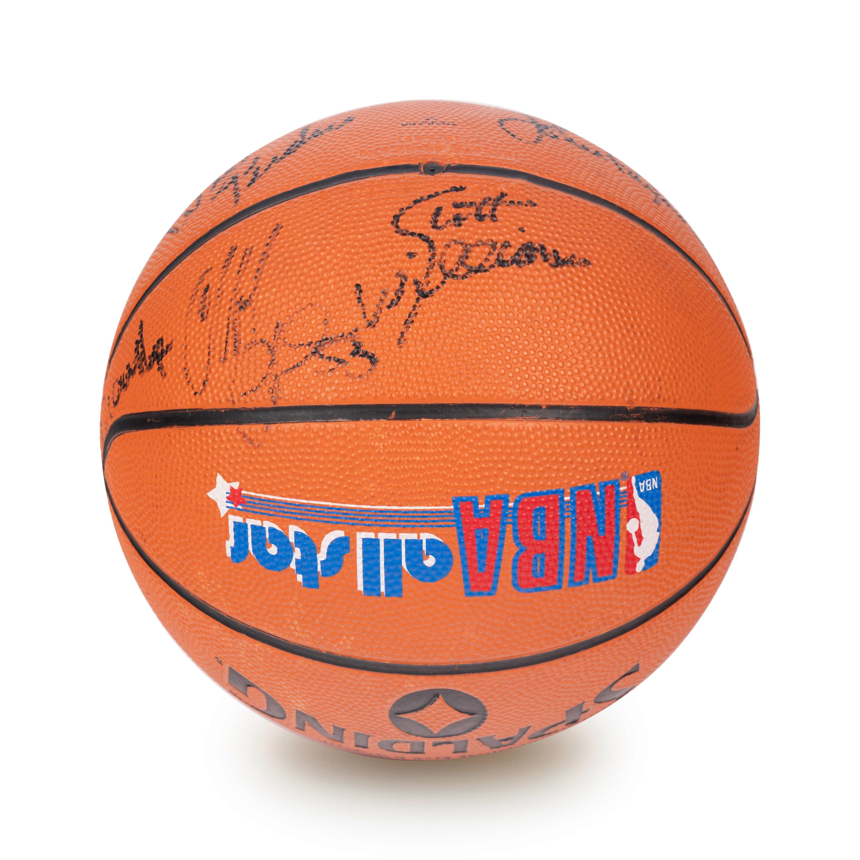 A Historic 1990-91 Chicago Bulls First NBA Championship Team Signed Autograph Basketball Including Michael Jordan (Beckett Authentication Services Letter BAS Certified)