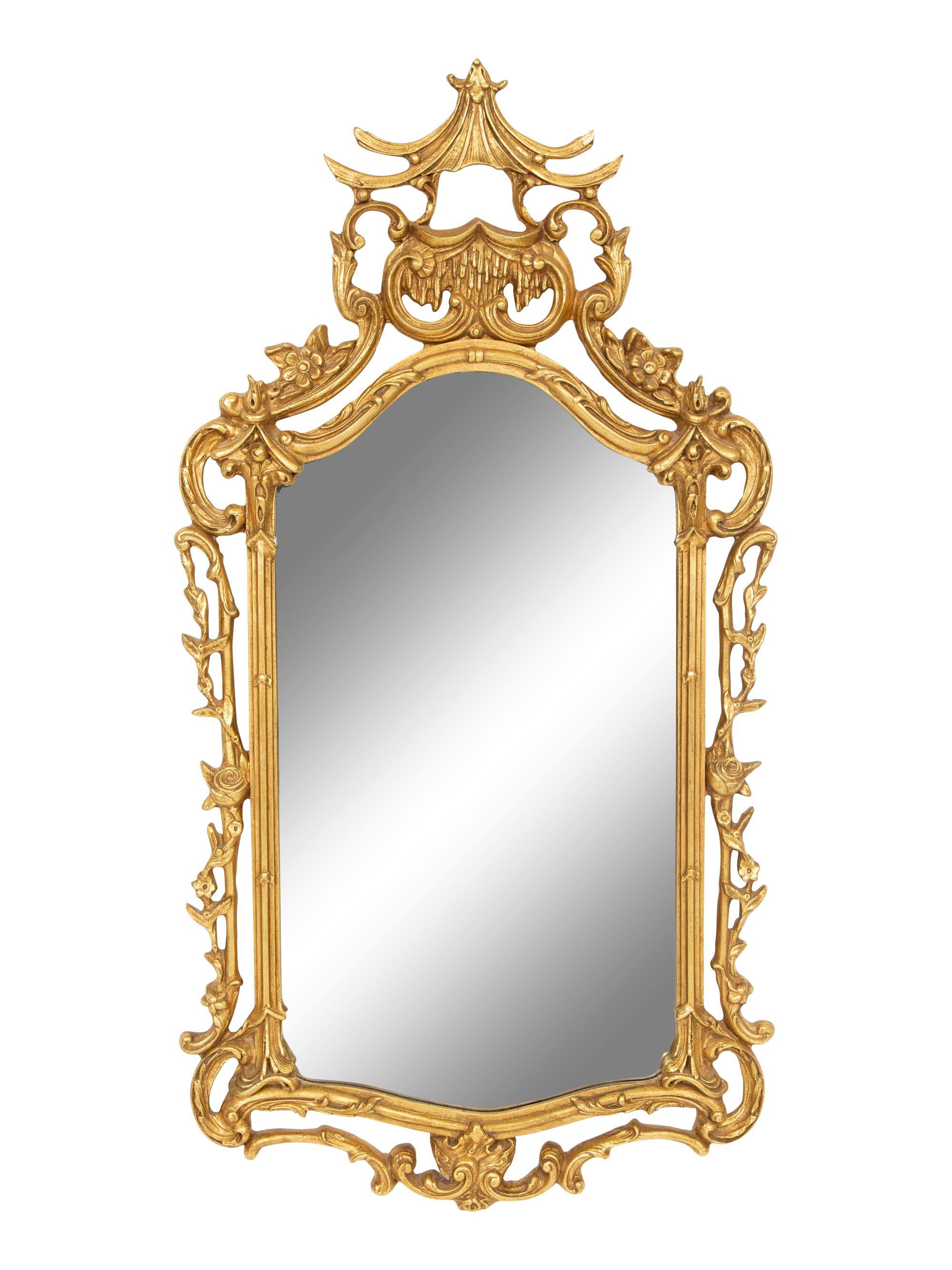 A Chinese Chippendale Style Giltwood Mirror