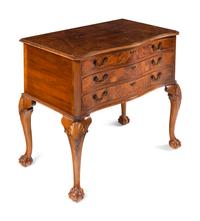 A Cooper Brothers Silver Flatware Service in a Fitted Burl Walnut Chest