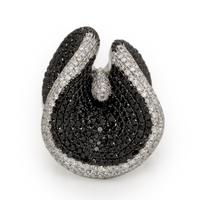 Yvel, Black Diamond, Diamond, and White Gold Calla Lily Ring