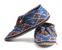 Plains Beaded Hide Moccasins