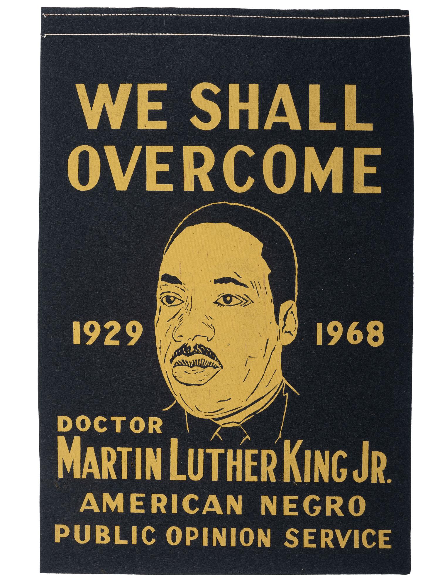 [CIVIL RIGHTS]. Double-sided memorial banner featuring Martin Luther King, Jr., and John F. Kennedy.