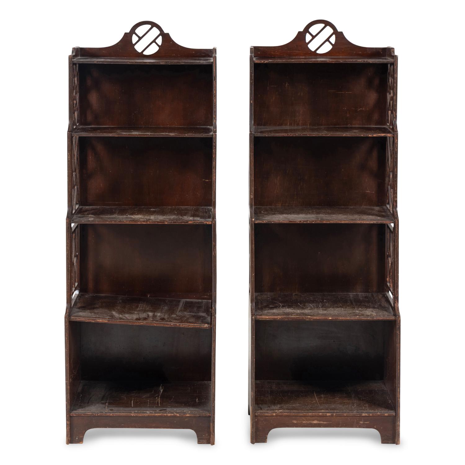 A Pair of George III Style Mahogany Bookcases