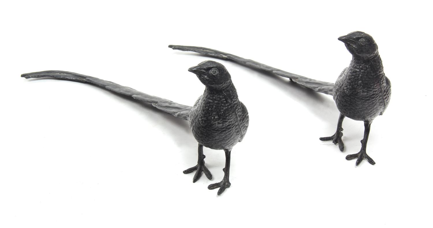 A Pair of Patinated Metal Peasants Height 6 1/4 x length 14 1/4 inches. — 19TH CENTURY