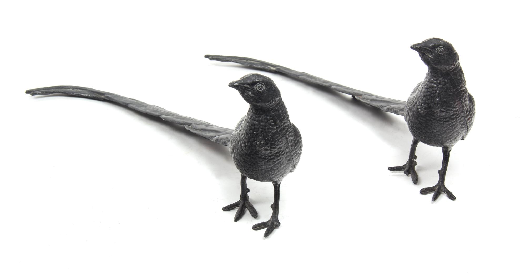 A Pair of Patinated Metal Peasants Height 6 1/4 x length 14 1/4 inches. — 19TH CENTURY