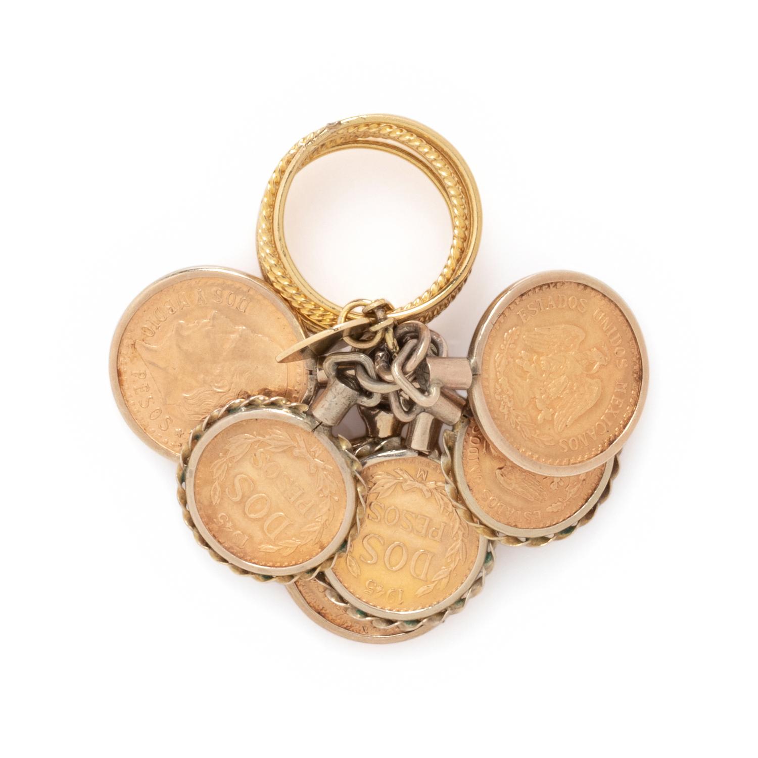 YELLOW GOLD AND COIN RING