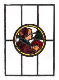 A Linden Glass Company Leaded and Stained Glass Window Height 23 x width 16 inches. — 19TH/20TH CENTURY