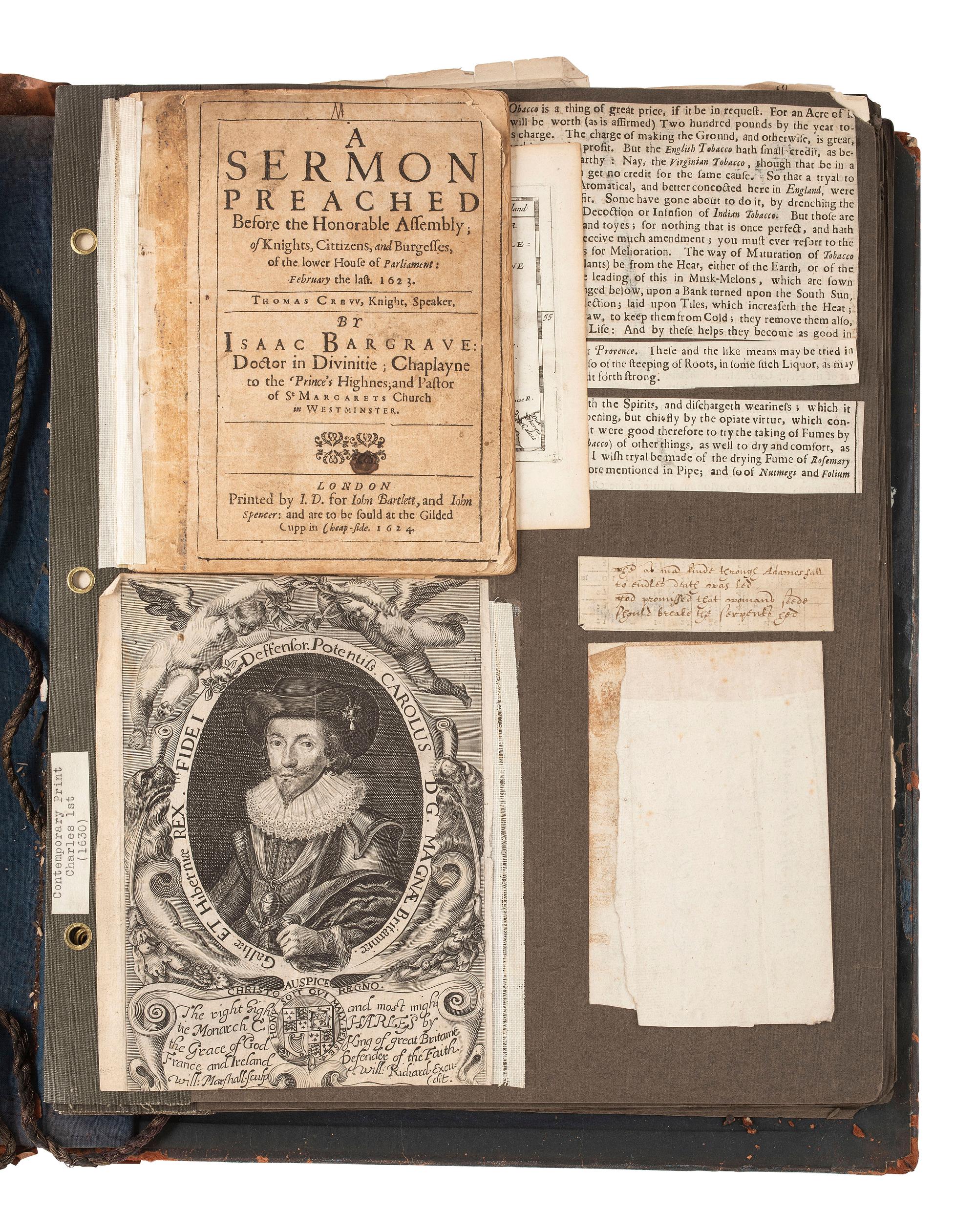 [AUTOGRAPHS]. Scrapbook containing autographs and ephemera, including scarce Revolutionary War-era imprints.