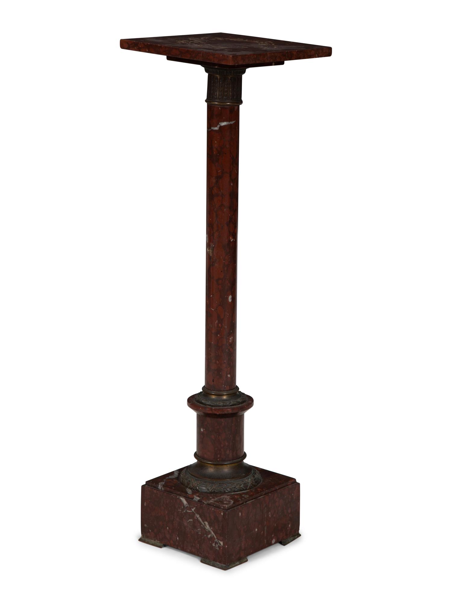 A Rouge Marble Pedestal