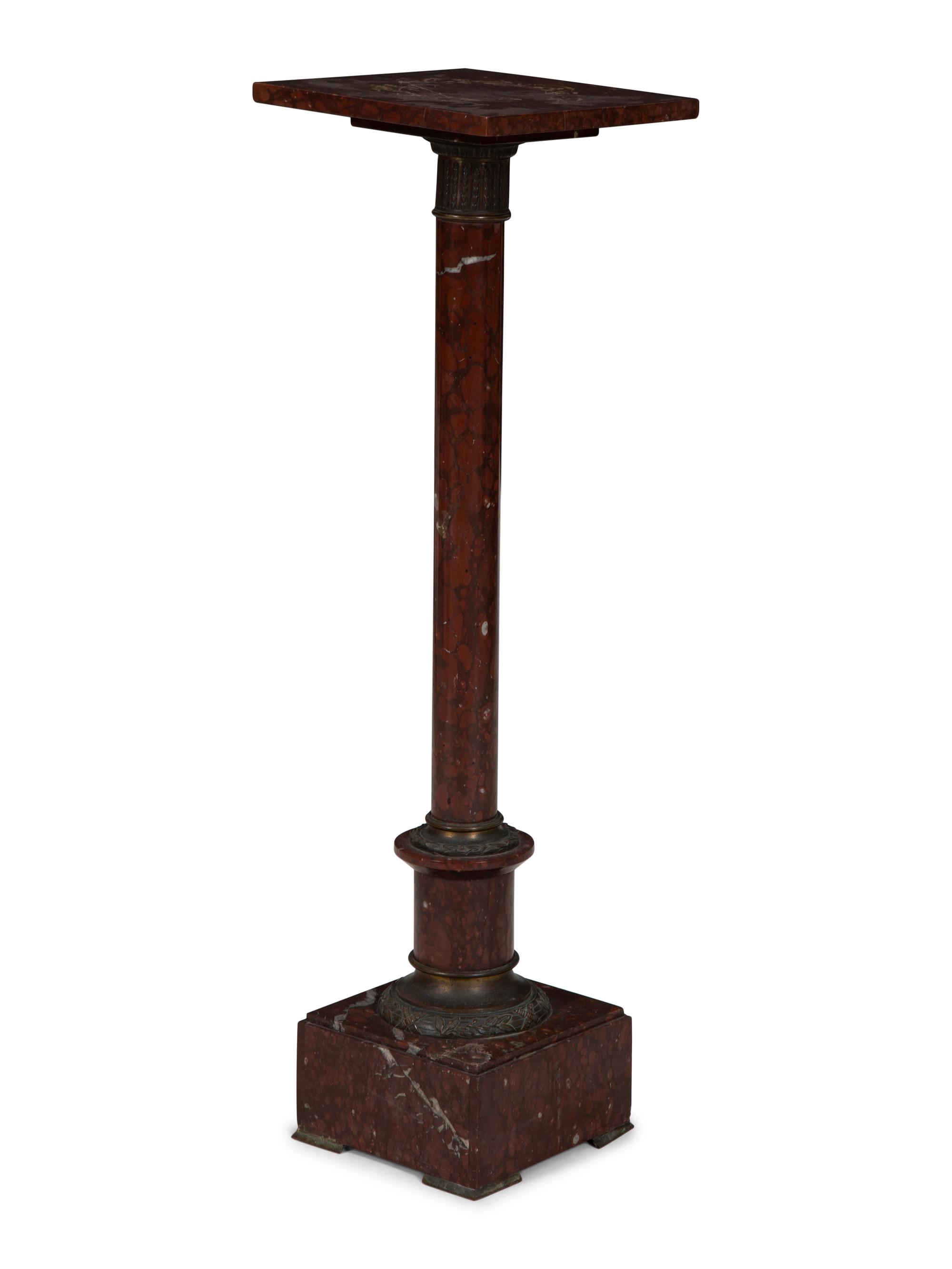 A Rouge Marble Pedestal