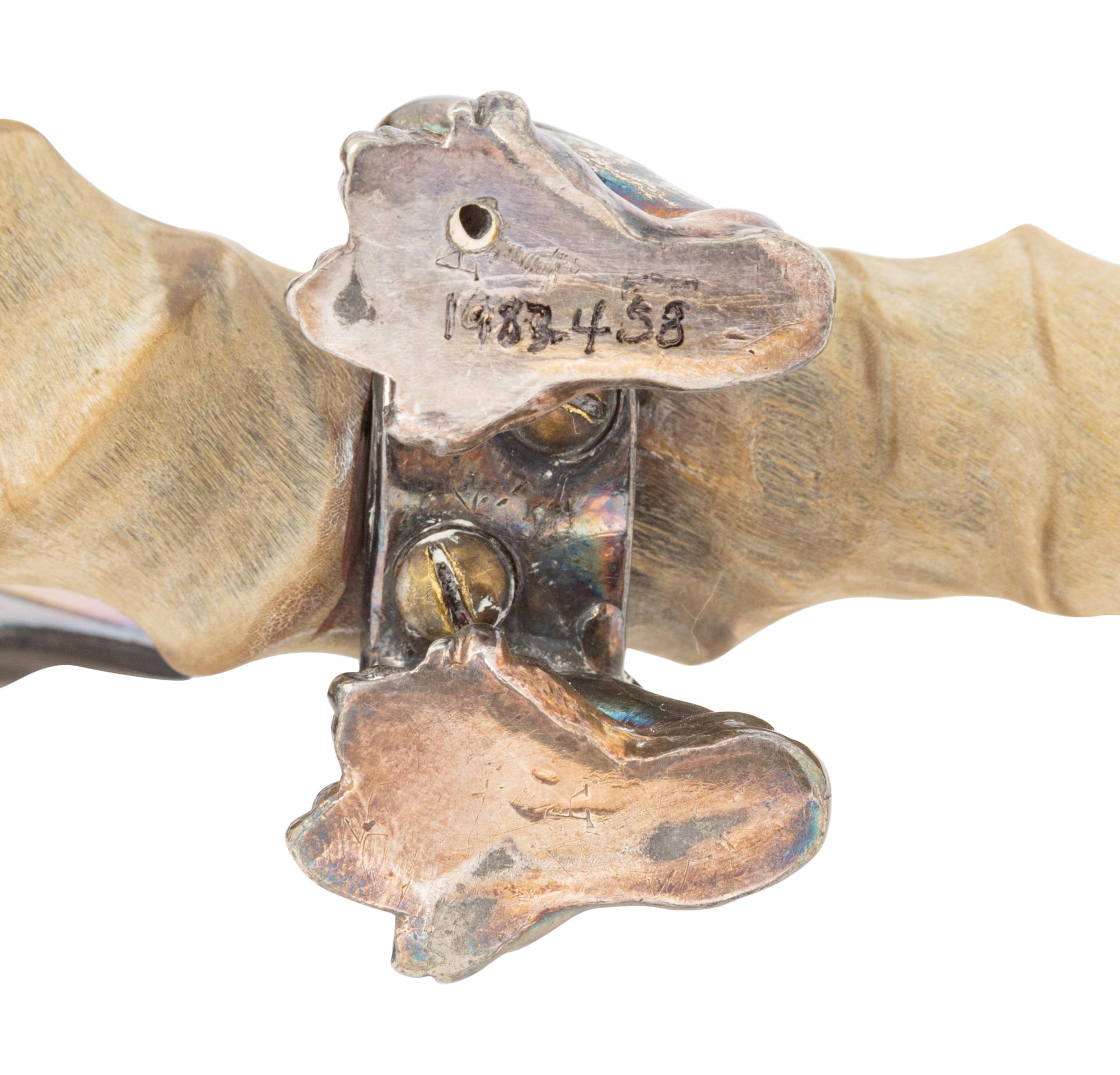 A Victorian Silver-Plate and Horn Dragon Lighter