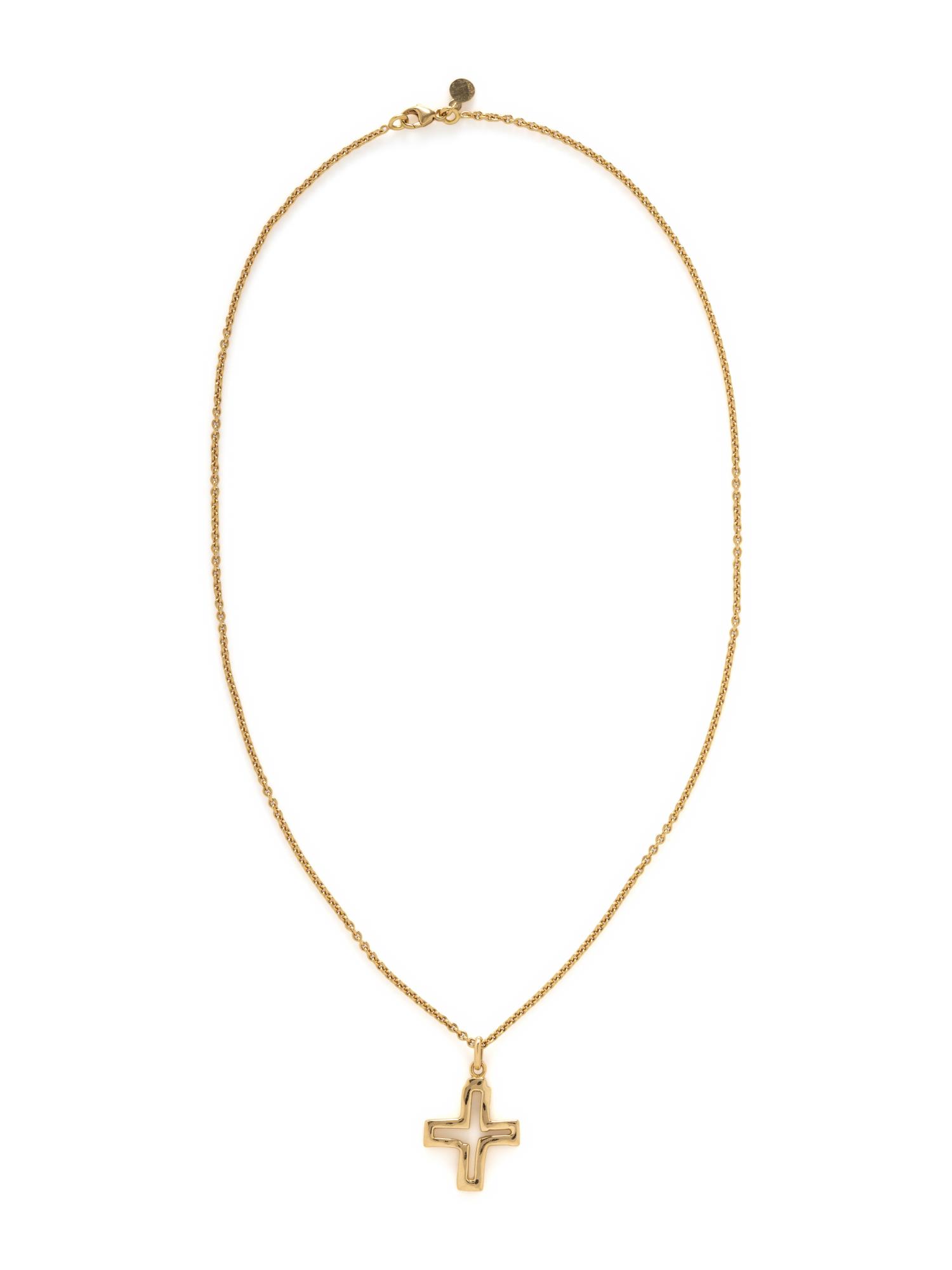 YELLOW GOLD CROSS PENDANT NECKLACE