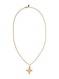 YELLOW GOLD CROSS PENDANT NECKLACE