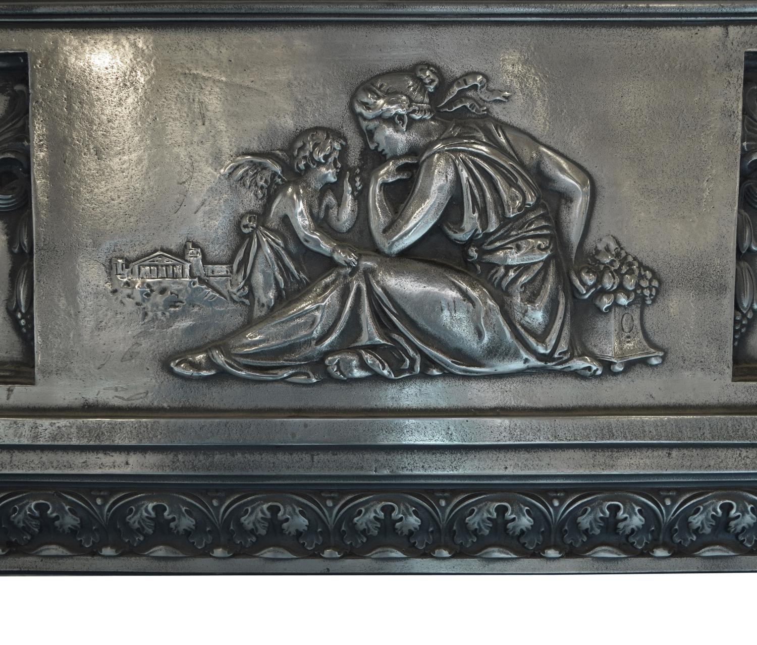 A Cast Iron Fireplace Mantel 60.5" W x 9.25" D x 54.75"H — England, Circa 1880