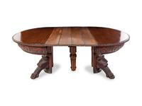A Renaissance Revival Carved Oak Extension Table