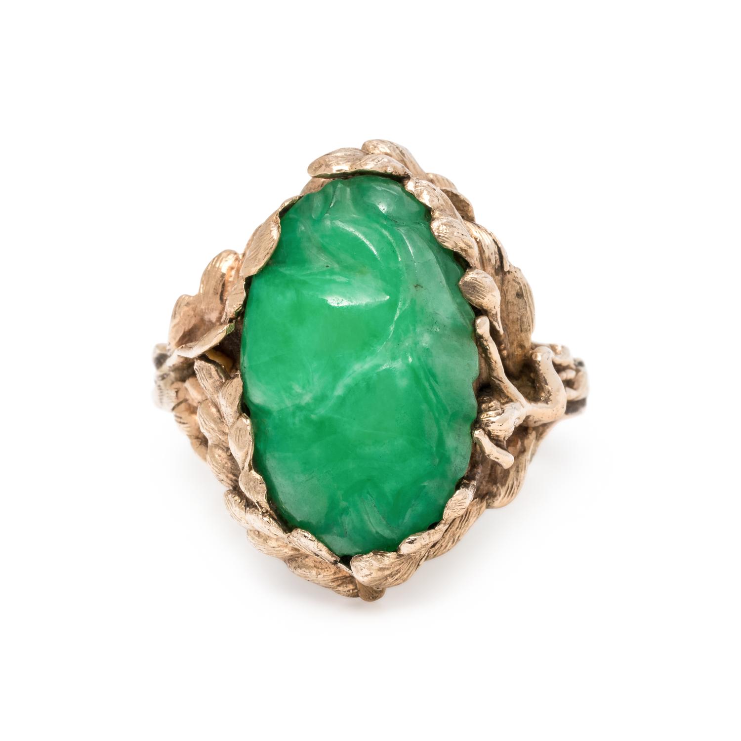 YELLOW GOLD AND JADE RING