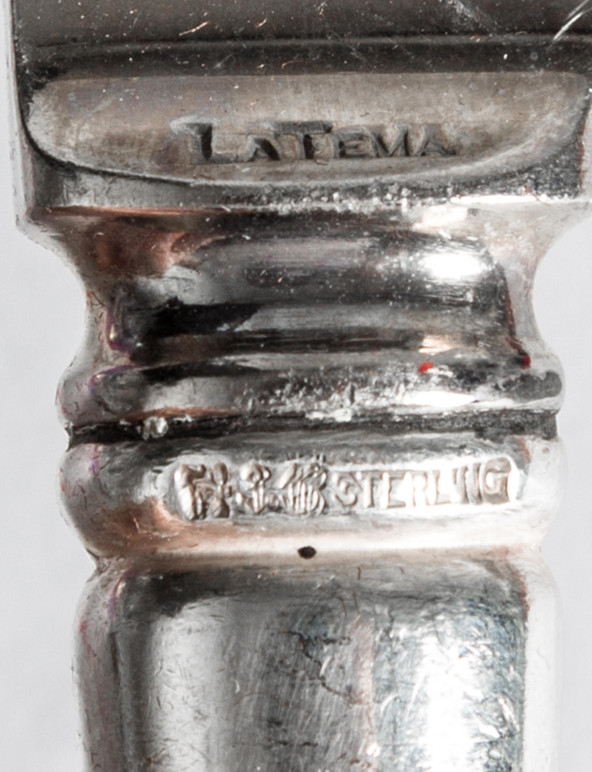 A Set of Sixteen American Silver Lunch Knives, Gorham Mfg. Co., Providence, RI, Late 19th Century, the handles engraved with angular st
