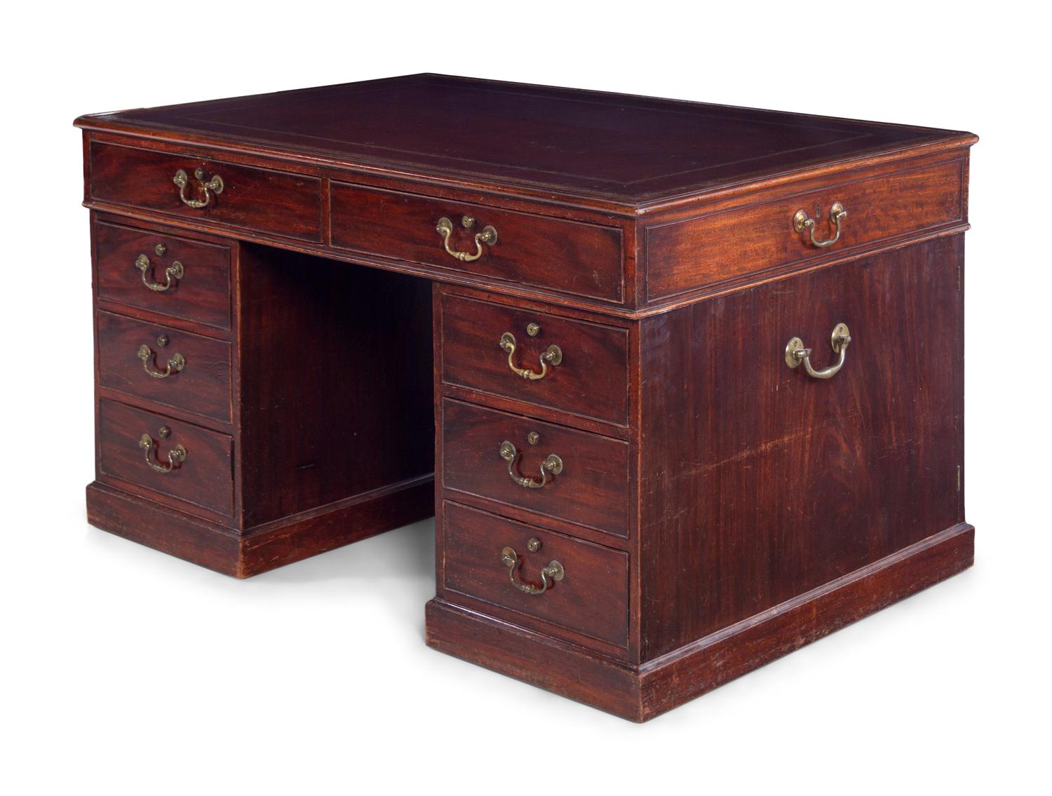 A George III Mahogany Pedestal Desk