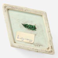 A Chinese famille verte decorated losenge section brush pot 素三彩八仙仿竹編筆筒