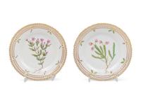 Two Royal Copenhagen Flora Danica Porcelain Bread Plates