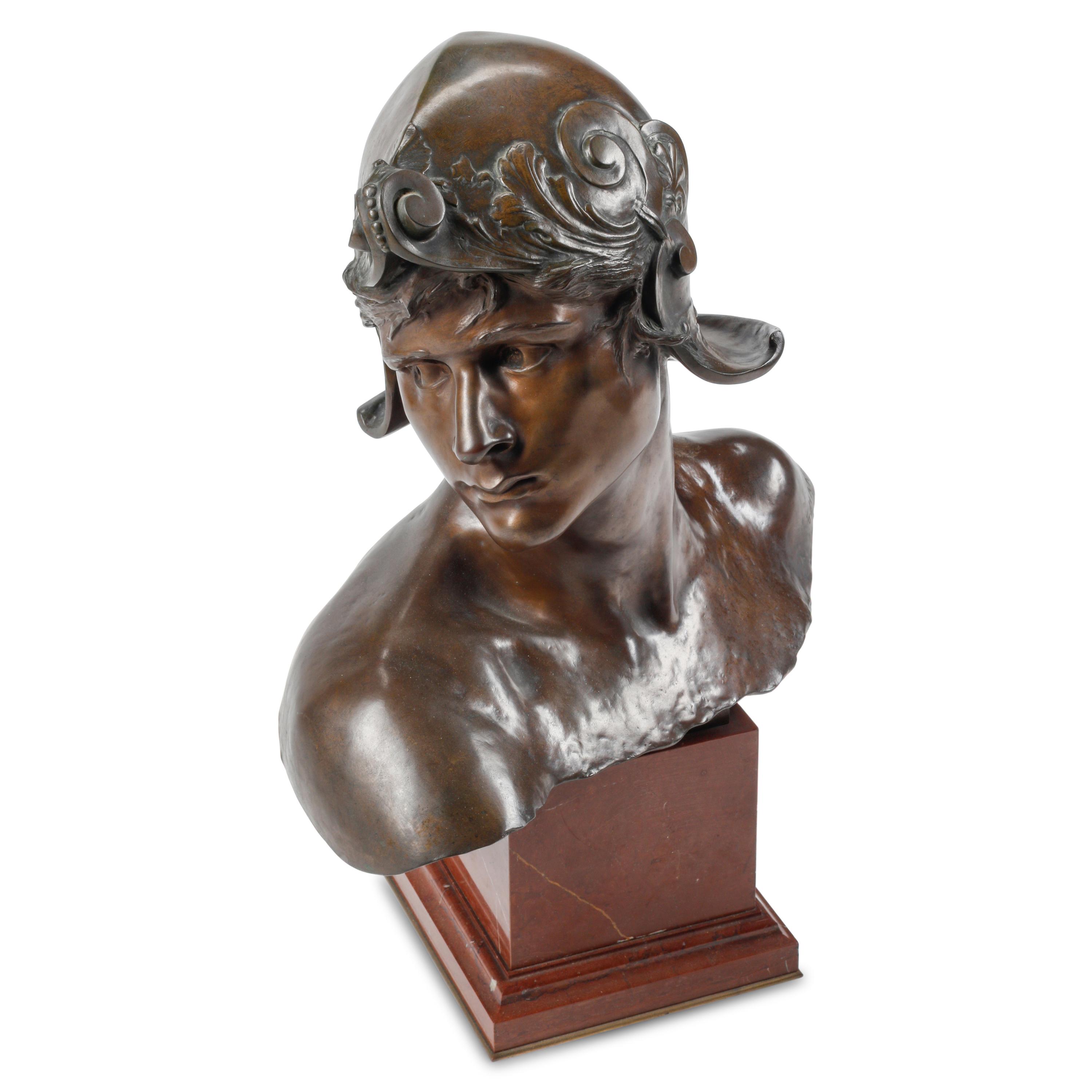 After Emmanuel Hannaux (French, 1855-1934) — Bust of a Young Warrior