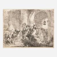 Giovanni Domenico Tiepolo (Italian, 1727–1804) The Holy Family Arriving at a City Gate