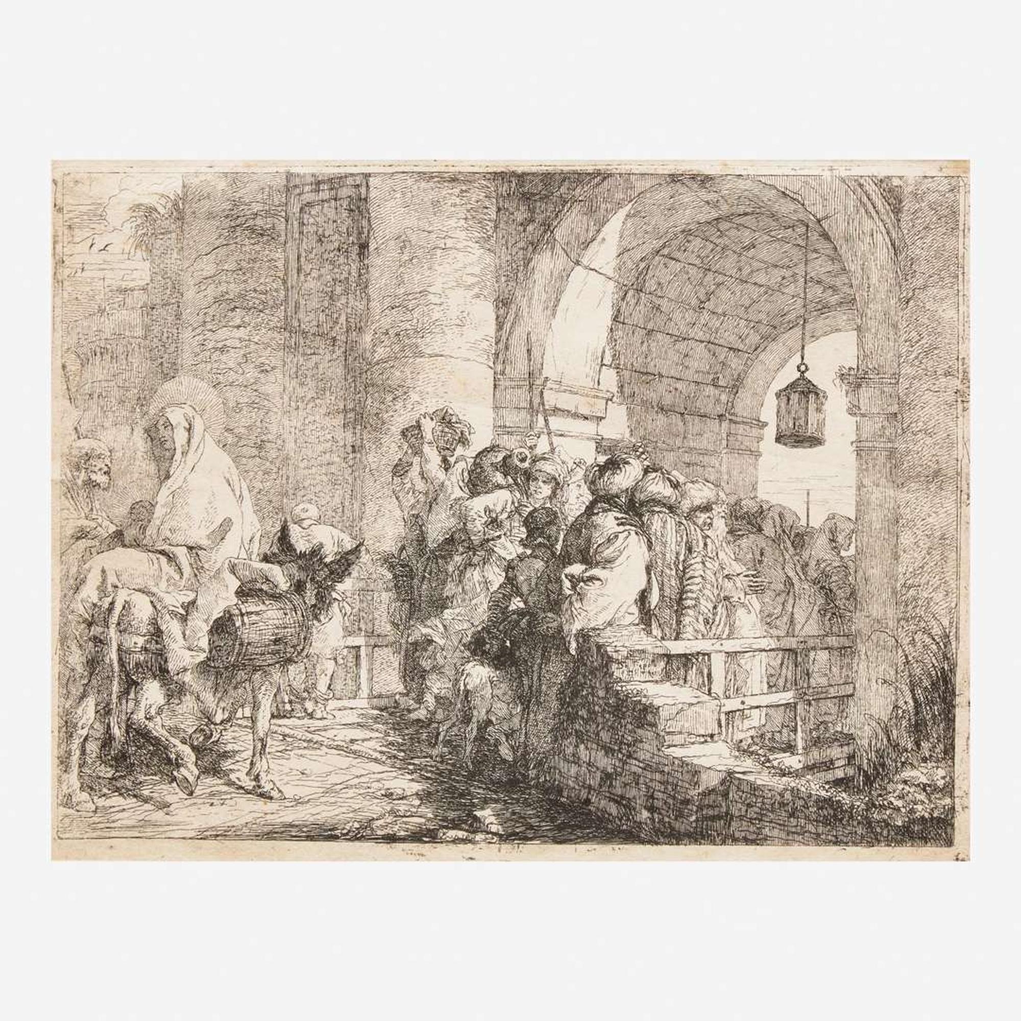 Giovanni Domenico Tiepolo (Italian, 1727–1804) The Holy Family Arriving at a City Gate