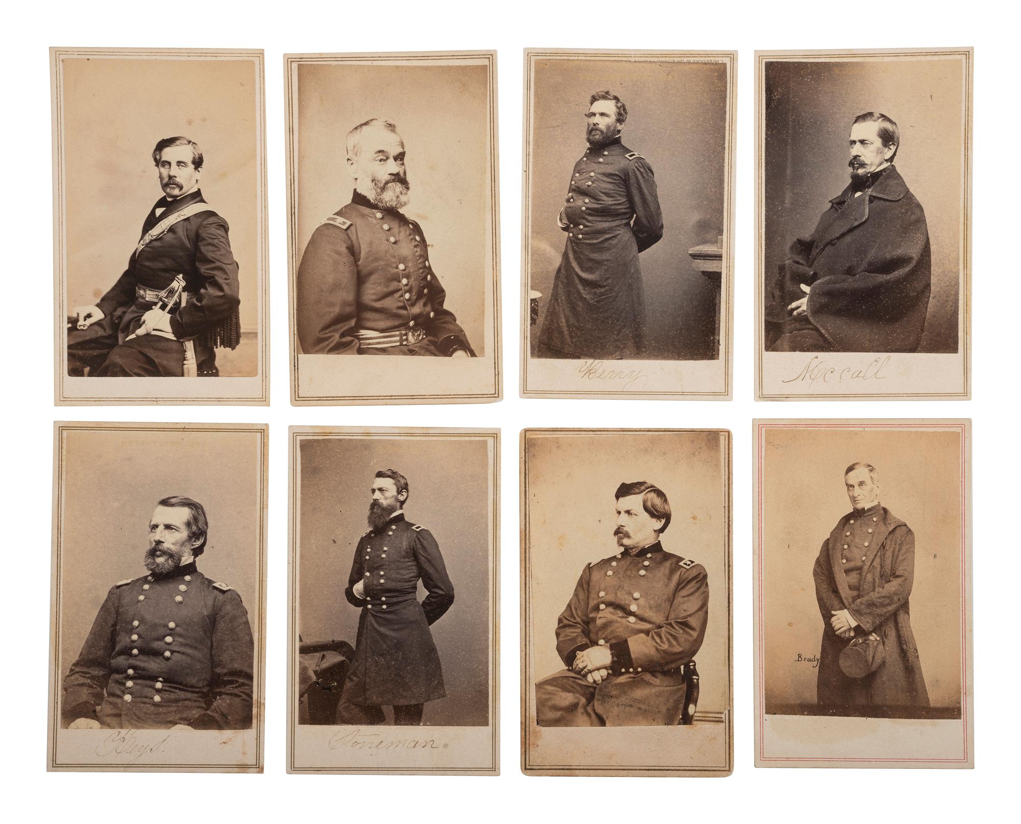 [CIVIL WAR - ARMY OF THE POTOMAC]. A group of 14 CDVs of Union generals, including Berry, Meagher, McClellan, and Stoneman.
