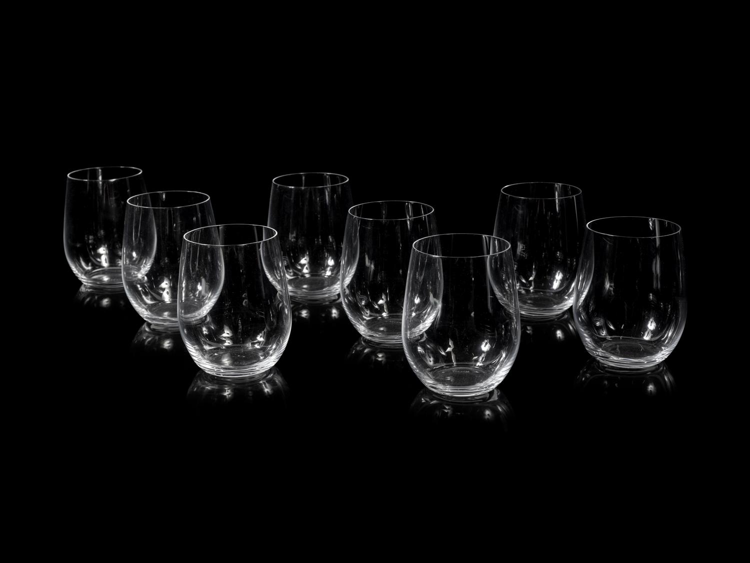 A Set of Eight Riedel Stemless Wine Glasses