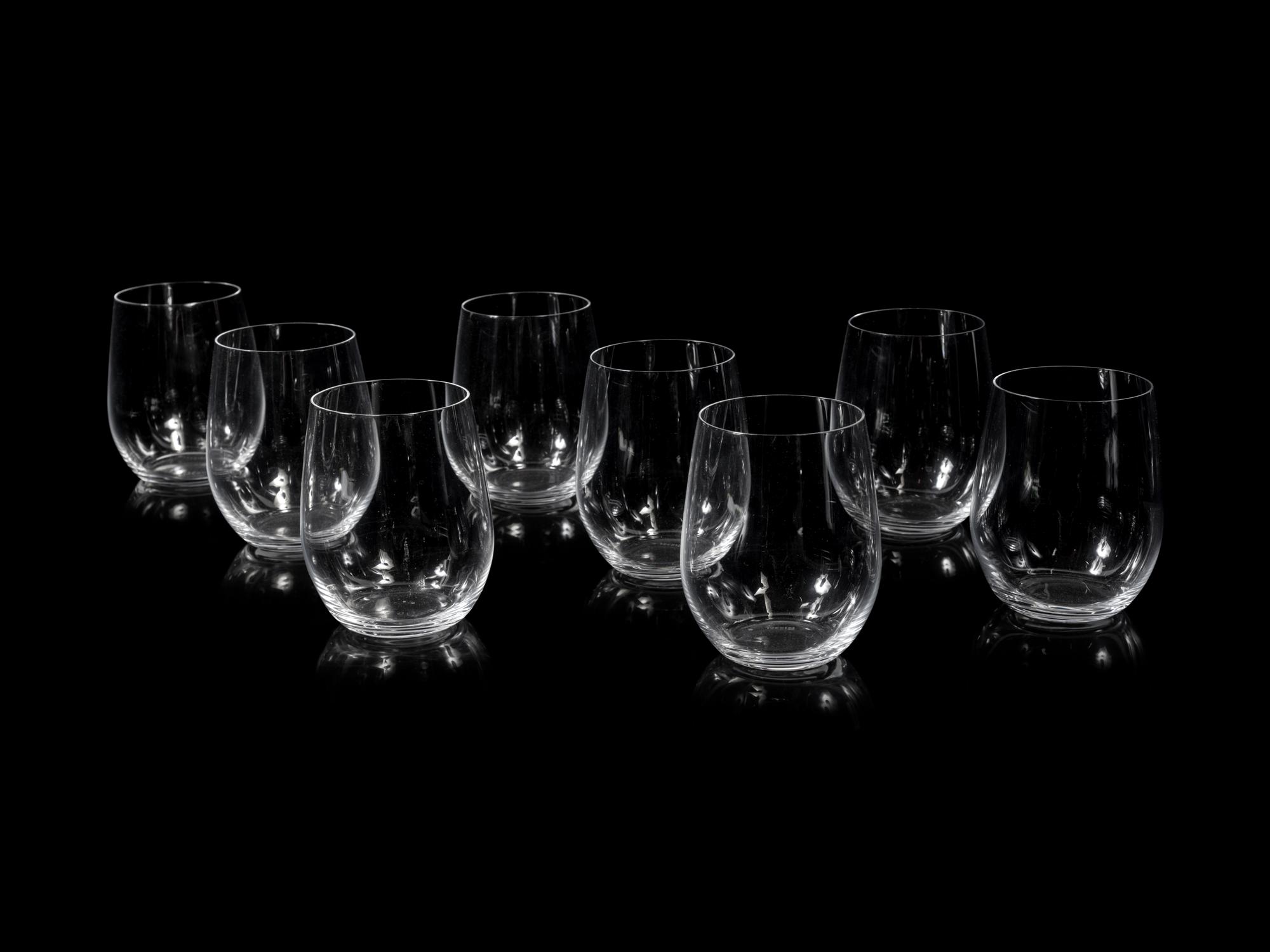 A Set of Eight Riedel Stemless Wine Glasses