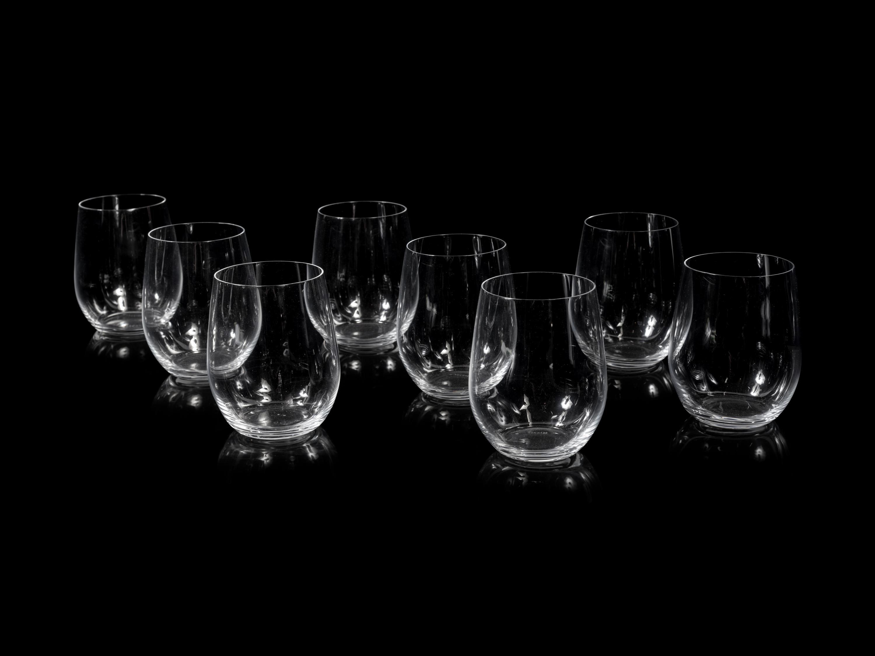 A Set of Eight Riedel Stemless Wine Glasses