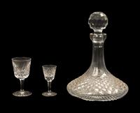 A Waterford Cut Glass Decanter and Glass Service