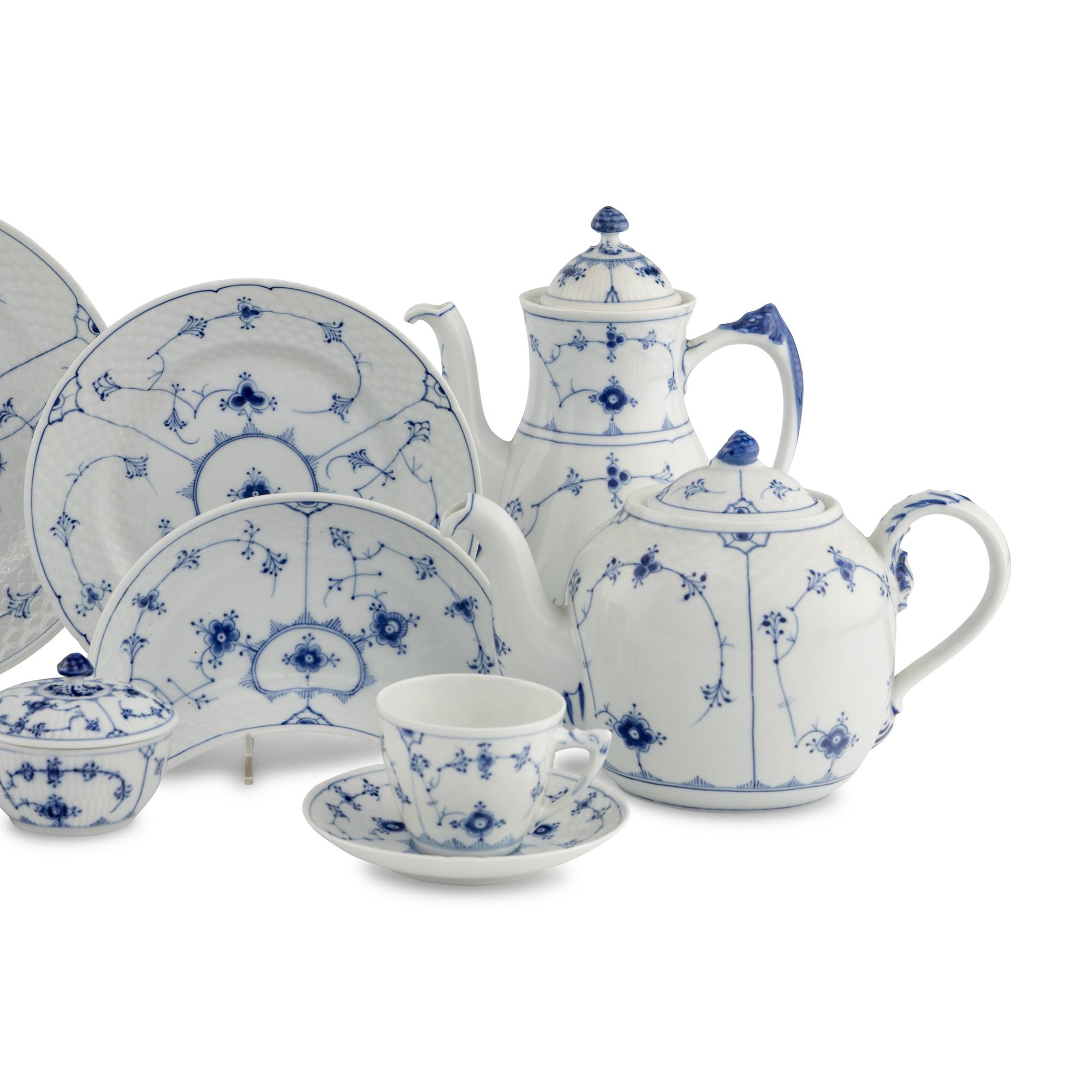A Bing and Grondahl Blue Lace Porcelain Table Service