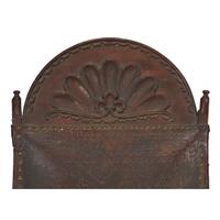 Carved mahogany and embossed leather campeche chair Mexico, first quarter 19th century