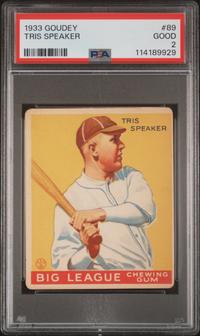 A 1933 Goudey Tris Speaker Baseball Card No. 89 (PSA 2 GOOD)