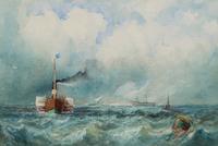 A Pair of Ships at Sea