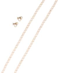 A Collection of Yellow Gold and Cultured Pearl Jewelry,