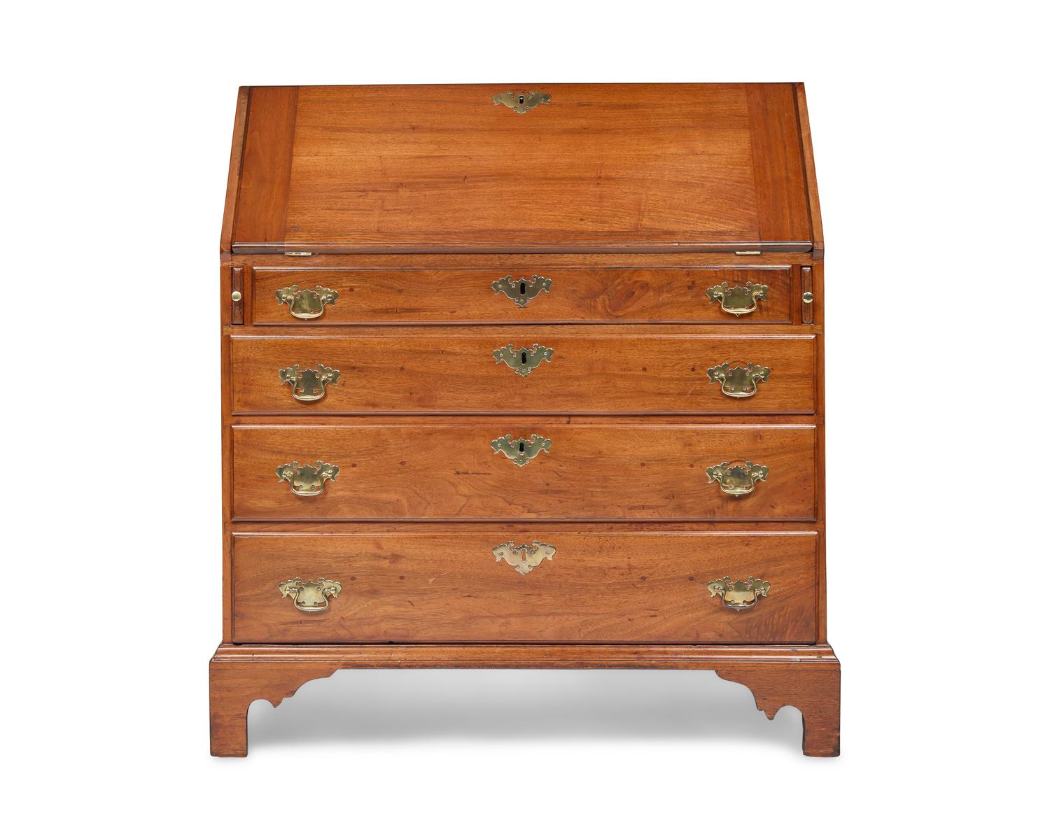 A Chippendale Walnut Slant-Front Desk
