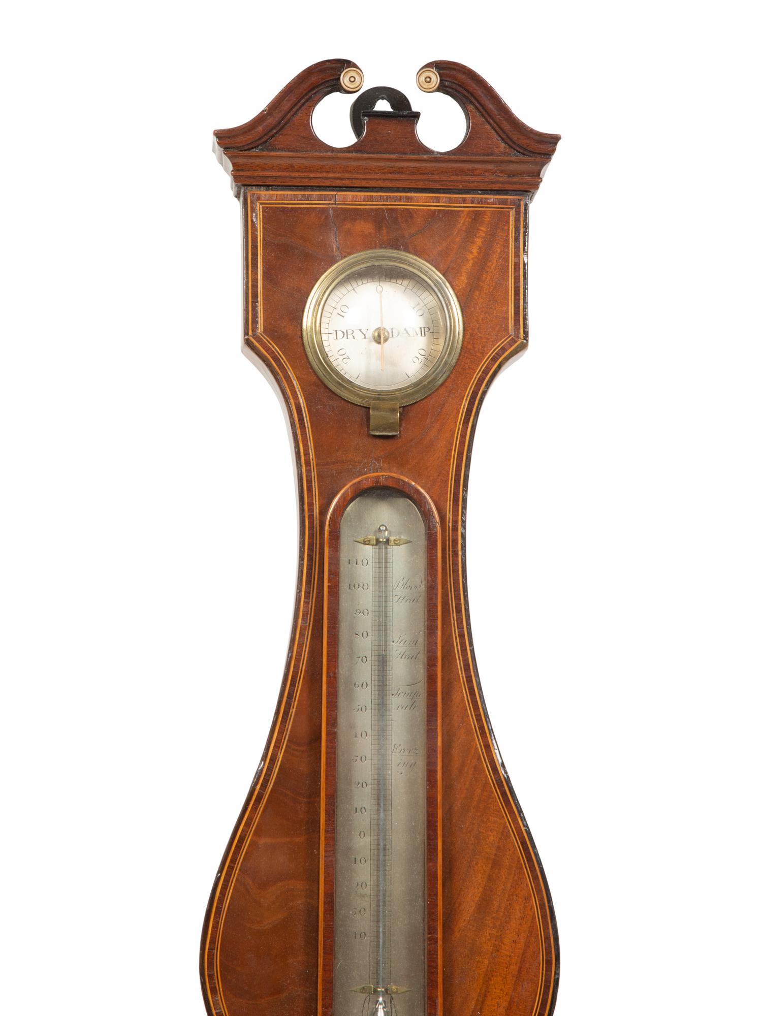 A Regency Crossbanded Mahogany Wheel Barometer