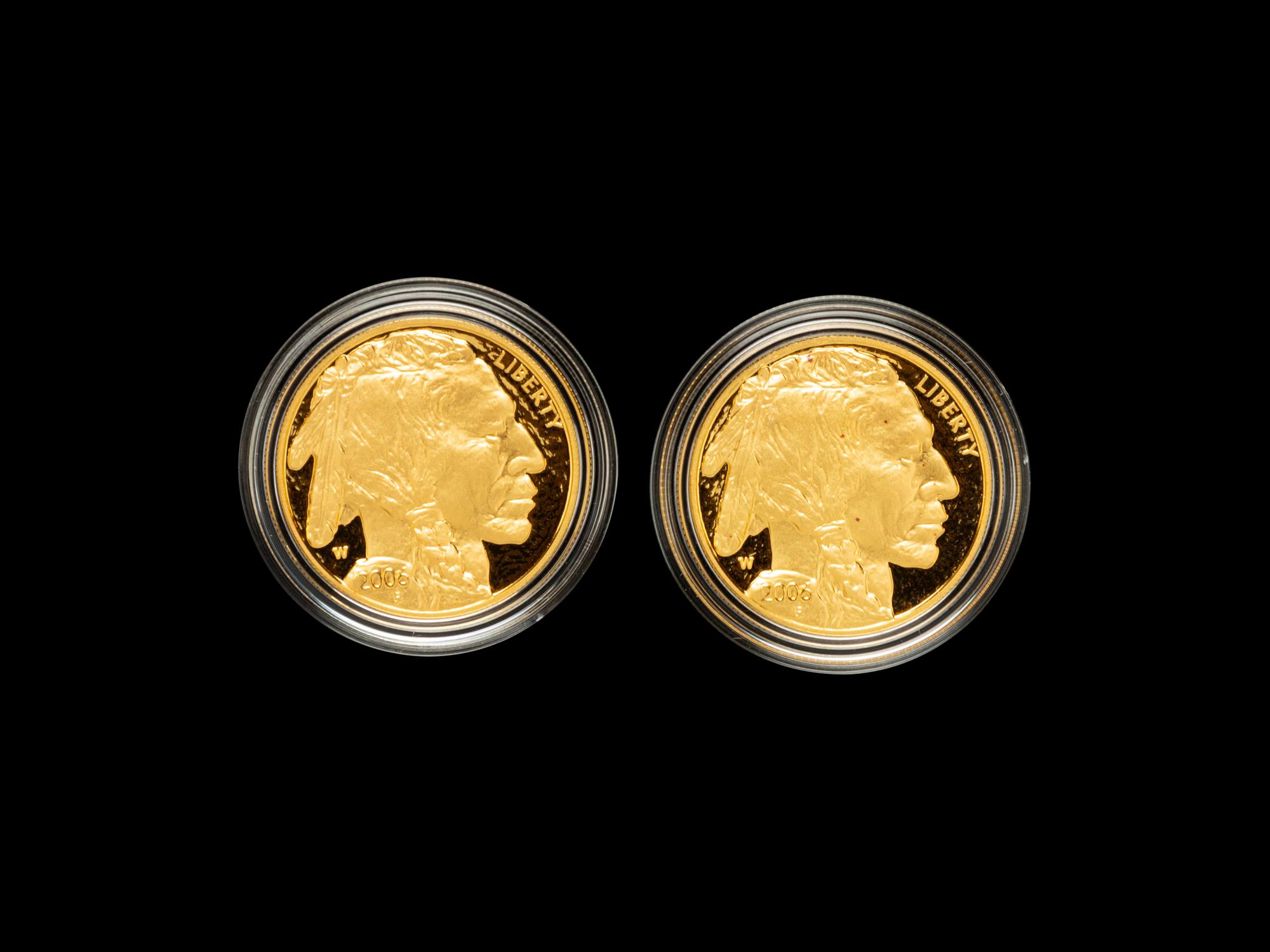 Two 2006-W American Buffalo $50 1 oz. Gold Proof Coins