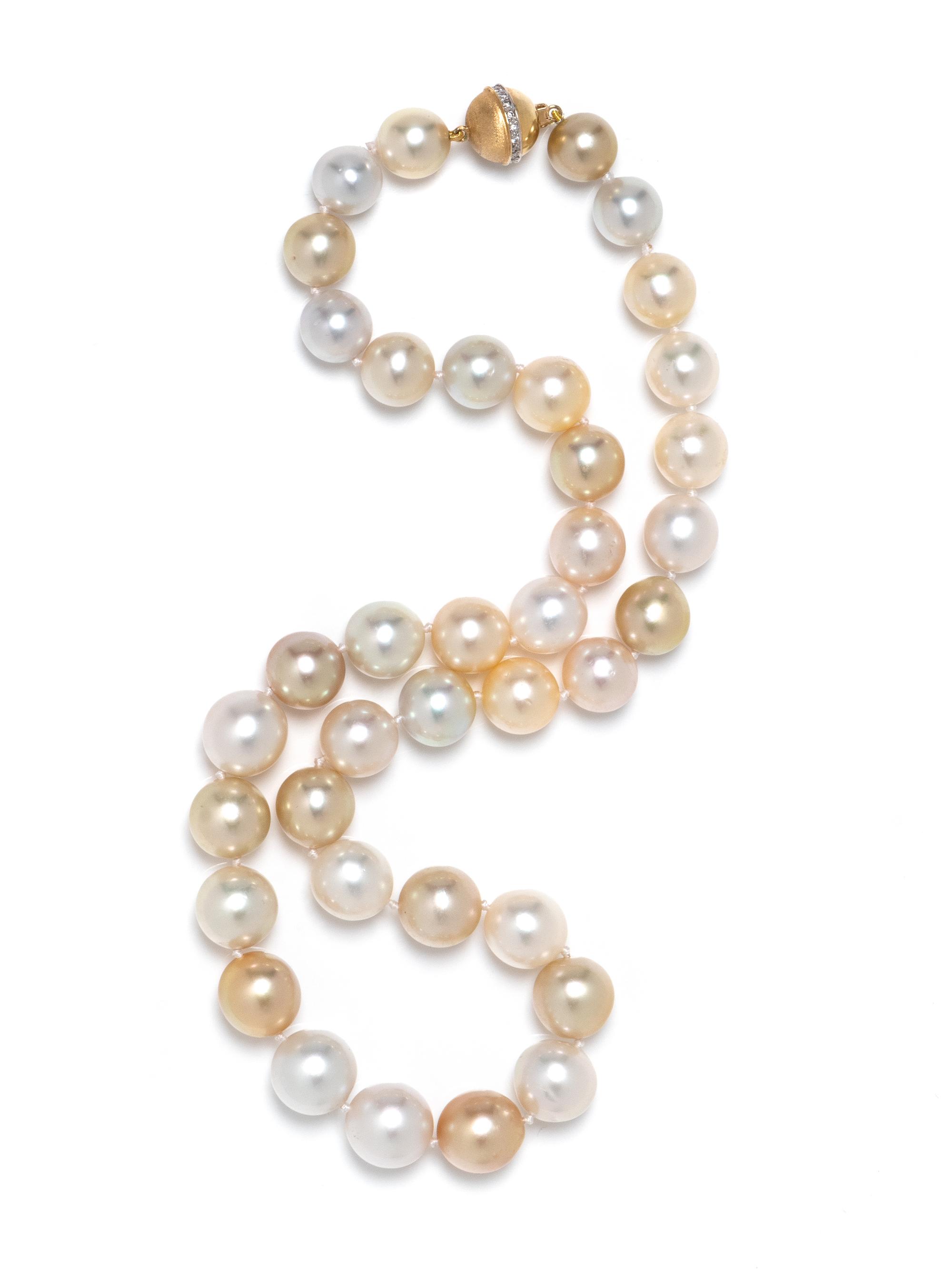 CULTURED PEARL AND DIAMOND NECKLACE