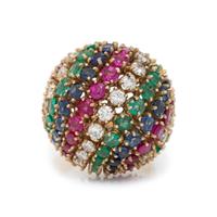 MULTIGEM AND DIAMOND RING