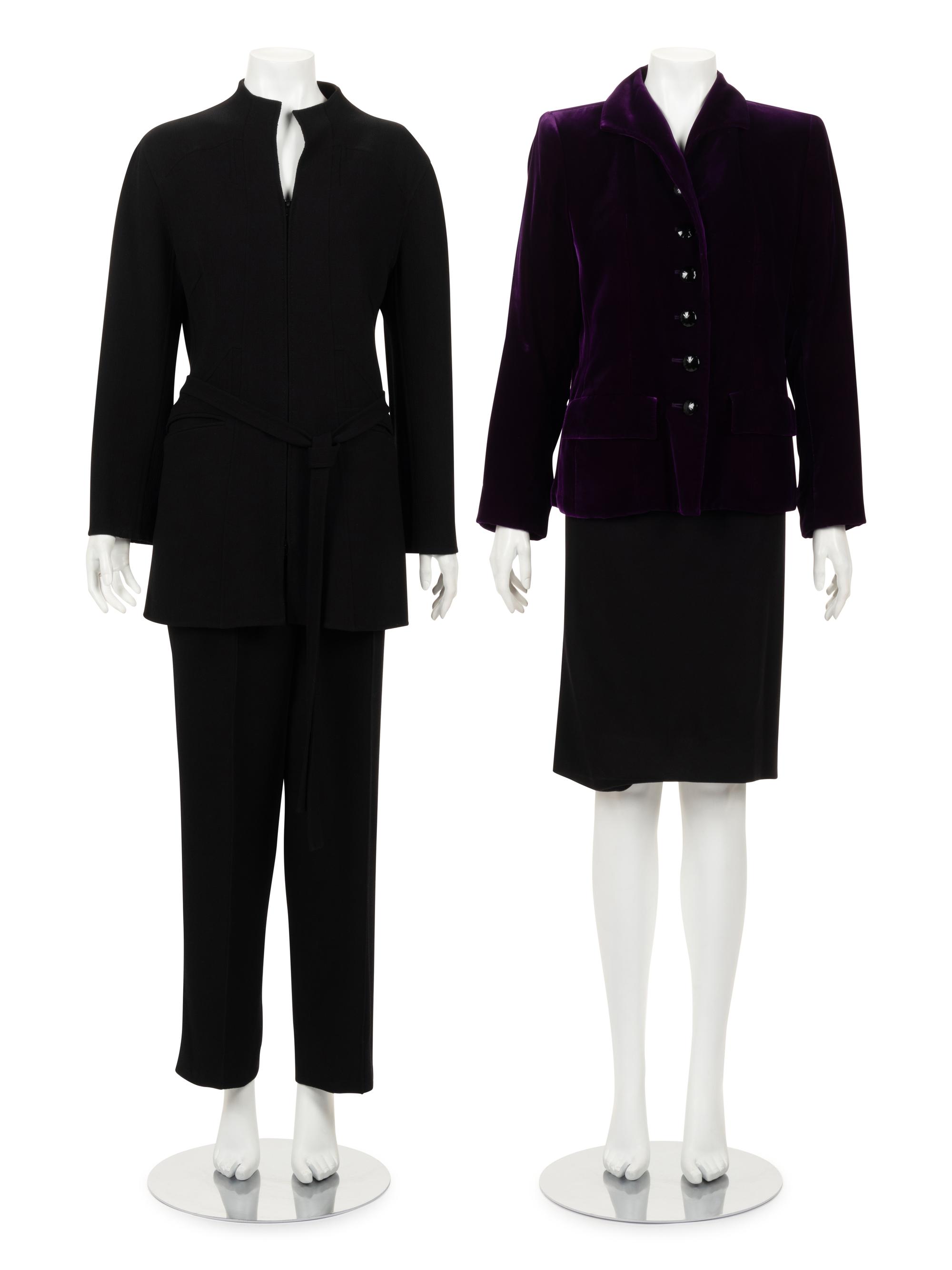 Three Designer Ensembles: Two Ralph Rucci and One YSL, 2000s