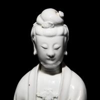 A Chinese Blanc de Chine Figure of Guanyin, Puji Yuren Mark