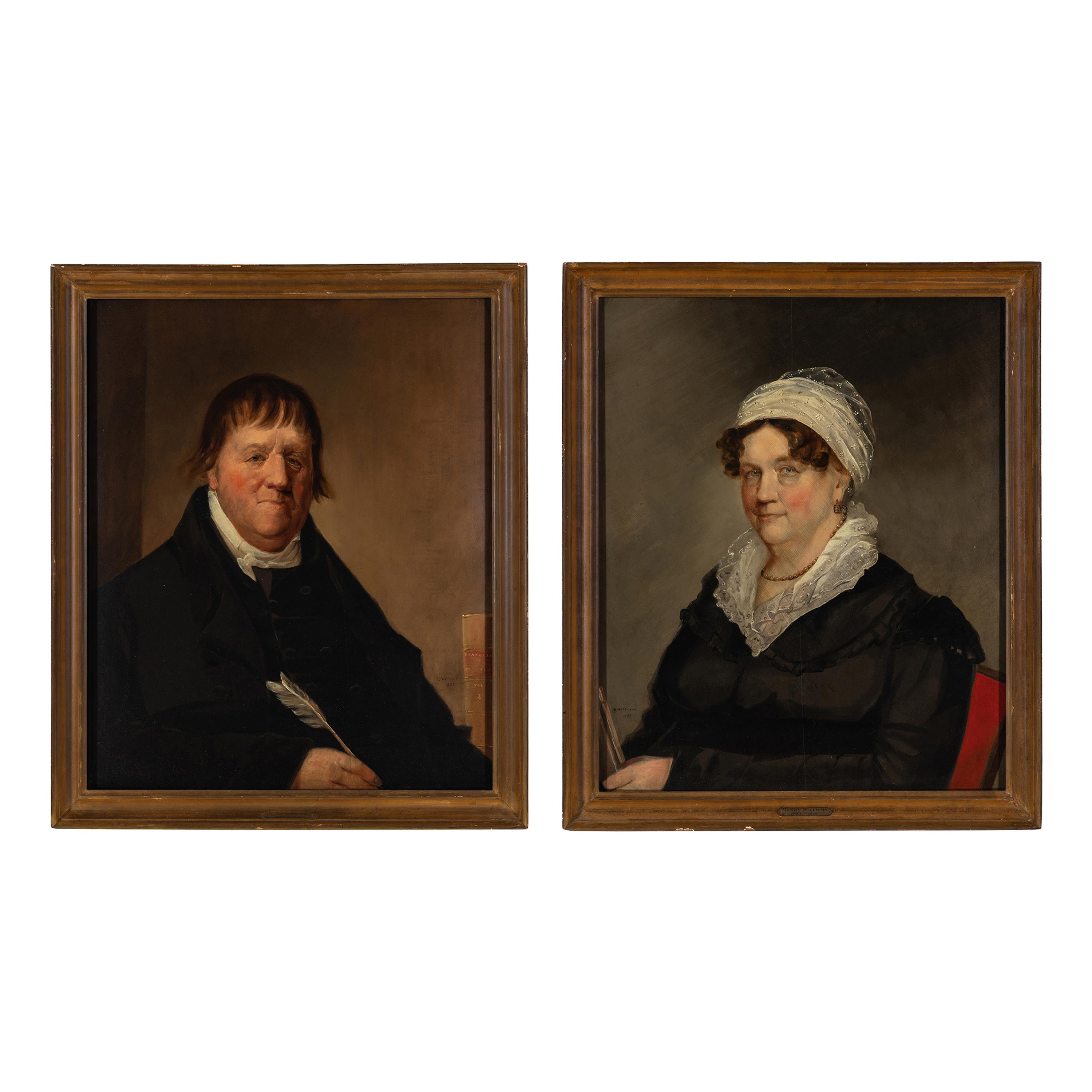 Henry Williams (American, 1787-1830) — Pair of Portraits: Lady and Gentleman , 1823