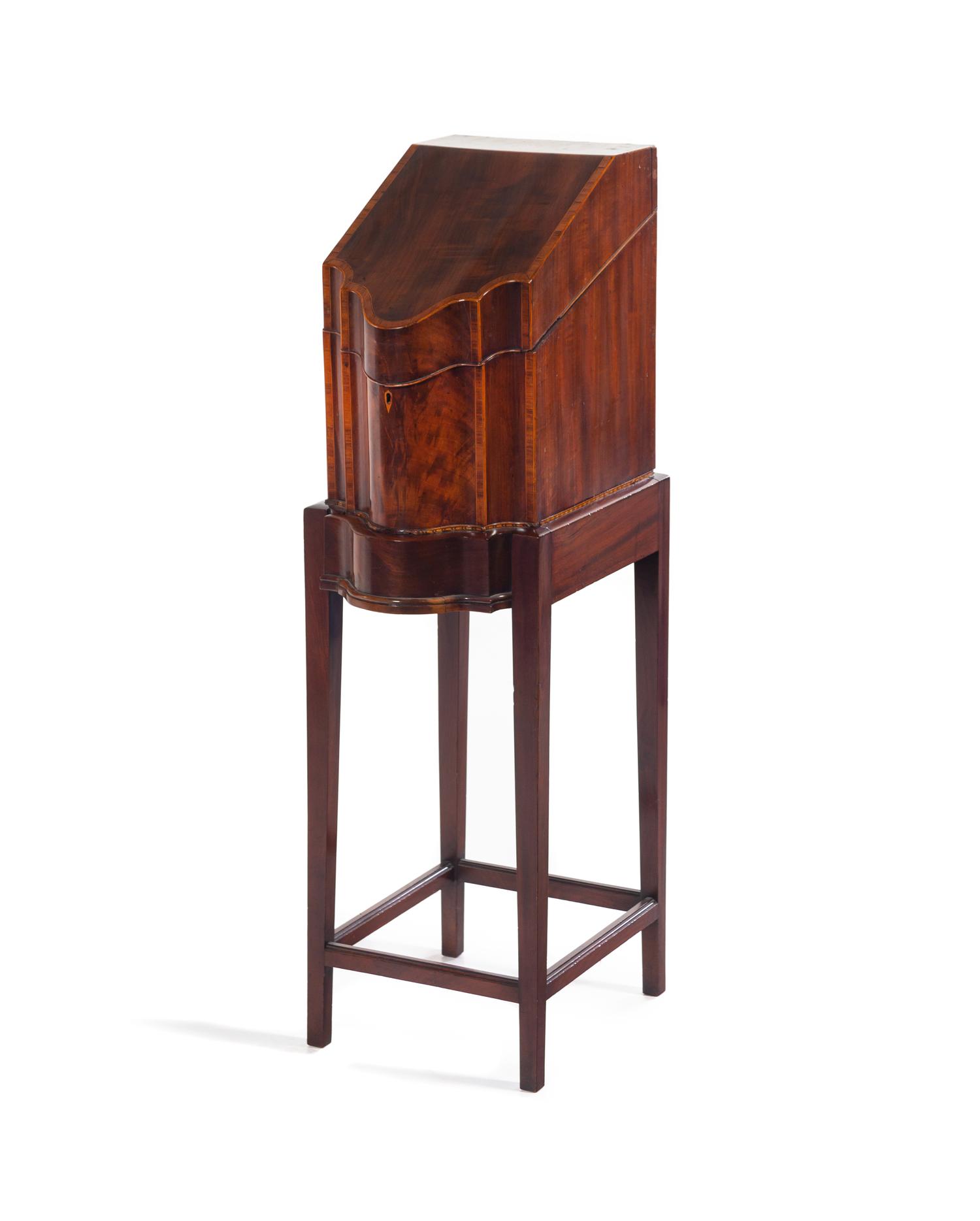 A Regency Mahogany Knife Box on Stand