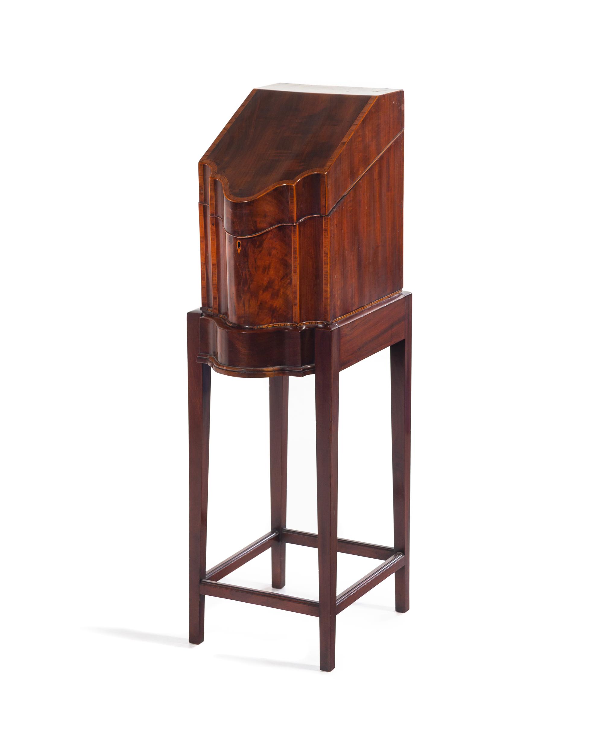 A Regency Mahogany Knife Box on Stand