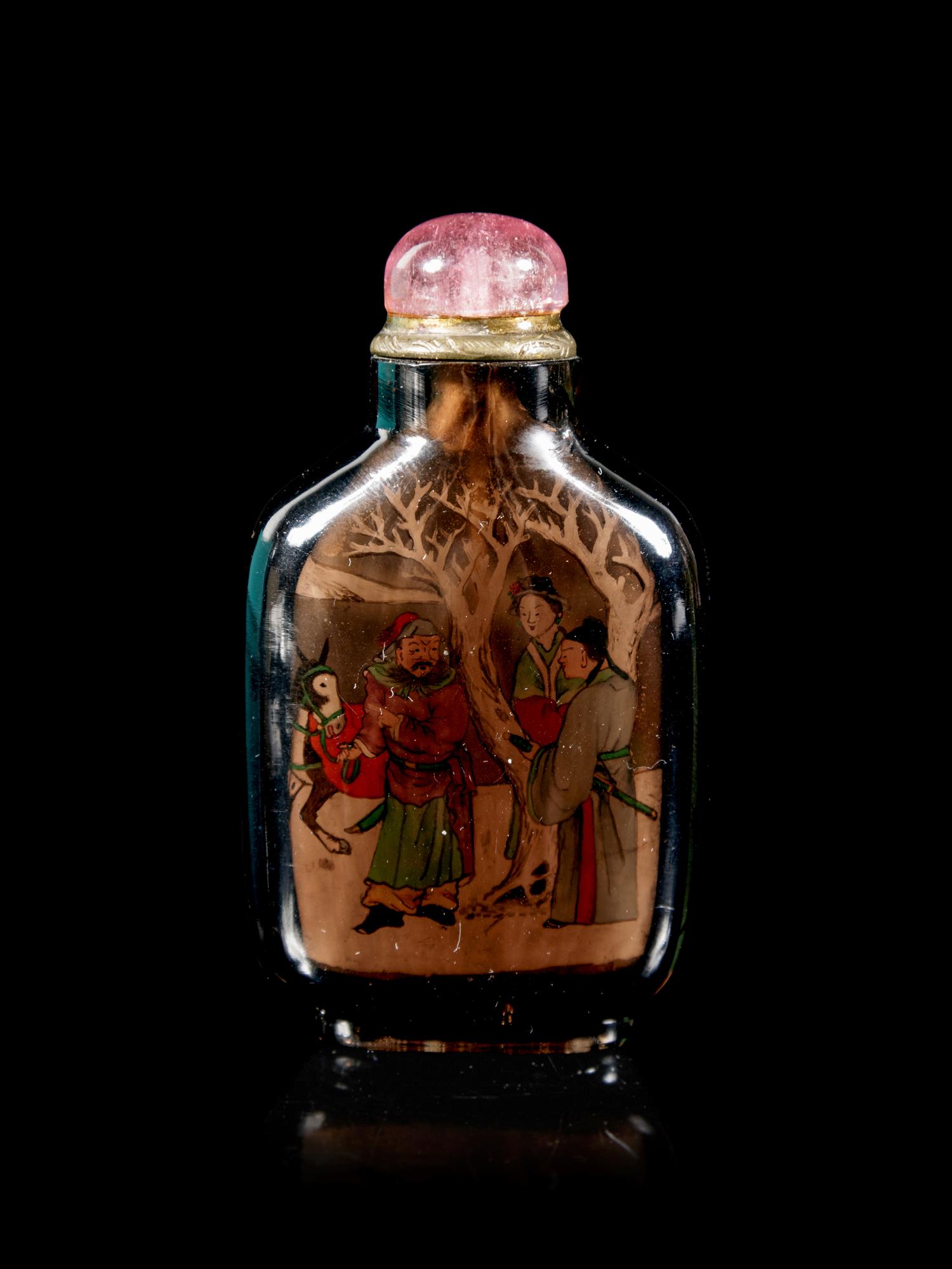 An Inside Painted Smoky Topaz Snuff Bottle