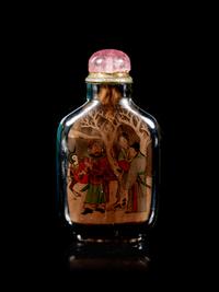 An Inside Painted Smoky Topaz Snuff Bottle